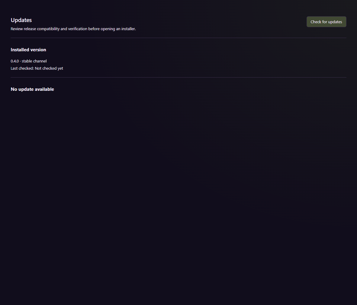 Release discovery and verification controls in Updates
